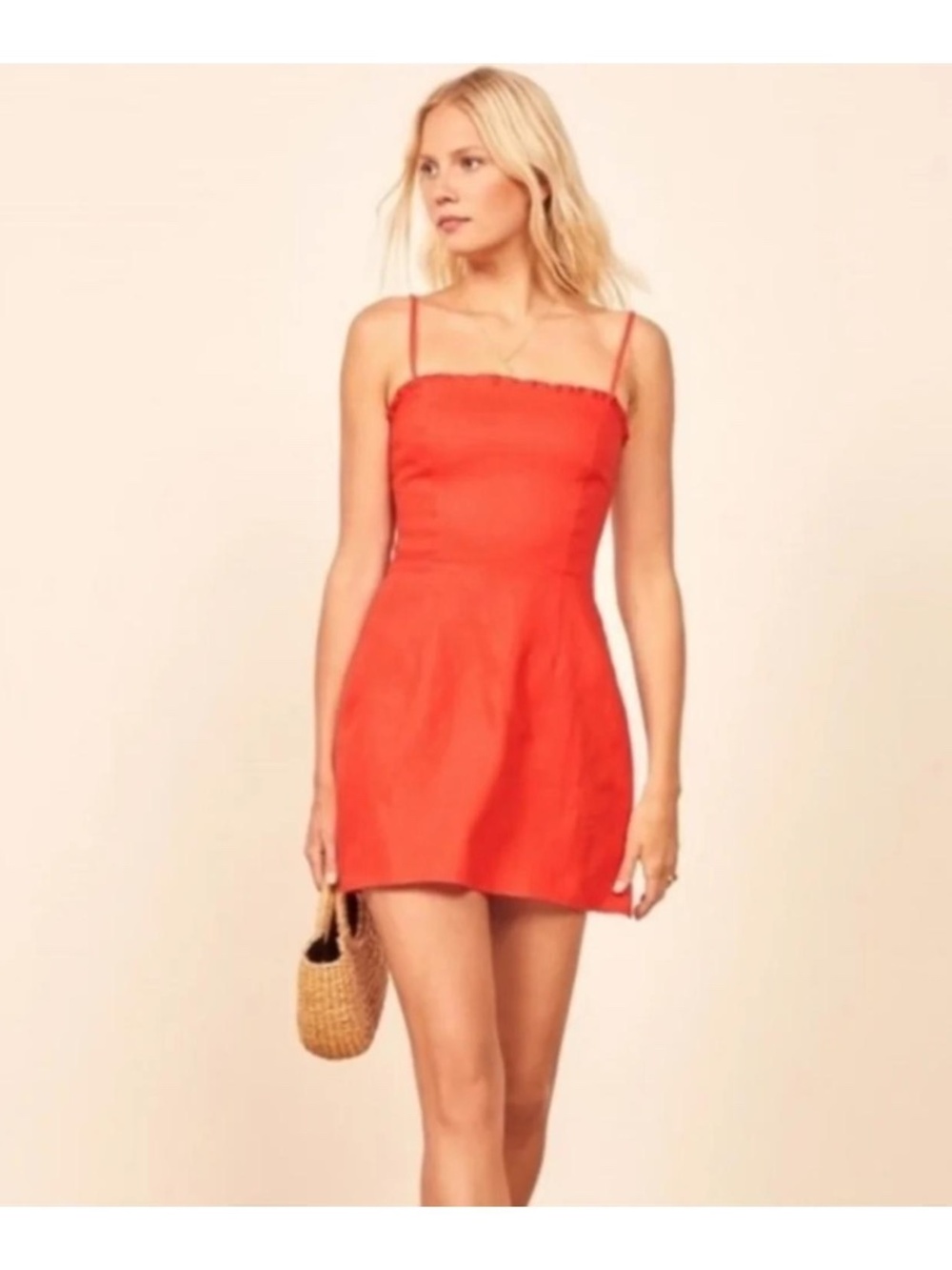 REFORMATION Ava Linen Mini Dress